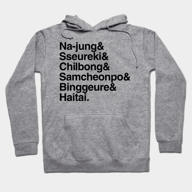 Reply 1994 - Na-jung & Sseureki & Chilbong & Samcheonpo & Binggeure & Haitai. Hoodie by Vekster